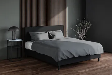 Komplett sengepakke Divine komplett sengepakke 120x200 cm med sengegavl og sengeben Divine sengegavl 160 cm 160x200 Mørkegrå - Møbler - Senger - Komplett sengepakke