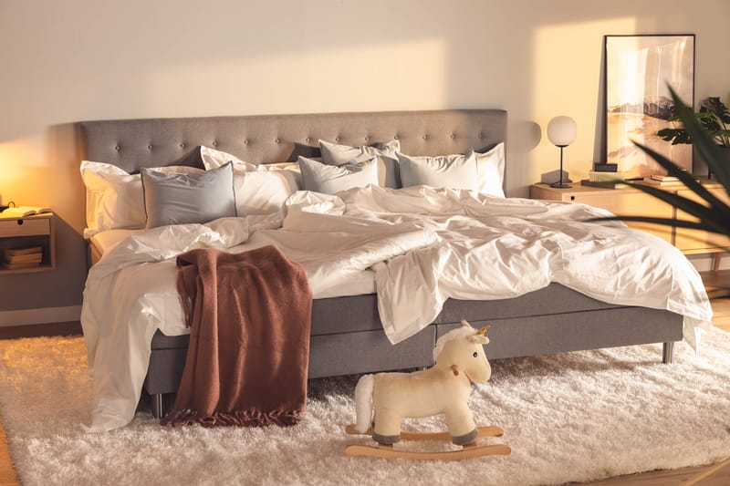 Ella Familieseng Sengepakke 280x210 cm - (+Flere valg) Lysegrå - Møbler - Senger - Komplett sengepakke