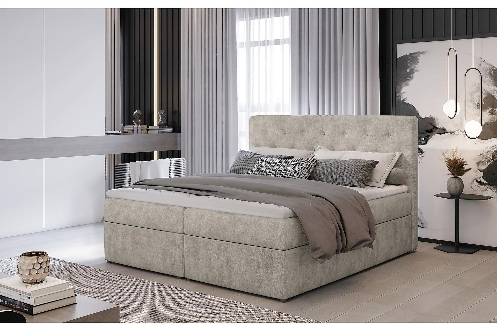 Eloree Sengepakke 180x200 cm - Beige - Møbler - Senger - Komplett sengepakke