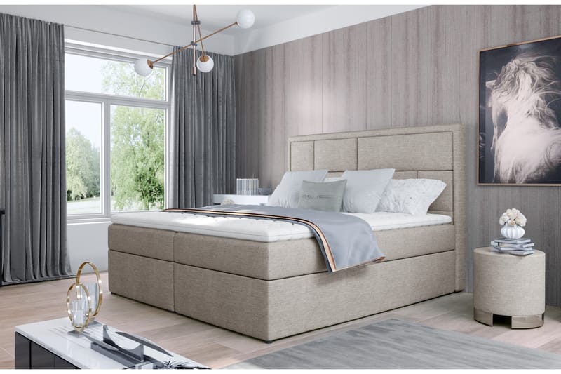 Emeron Sengepakke 140x200 cm - Beige - Møbler - Senger - Komplett sengepakke
