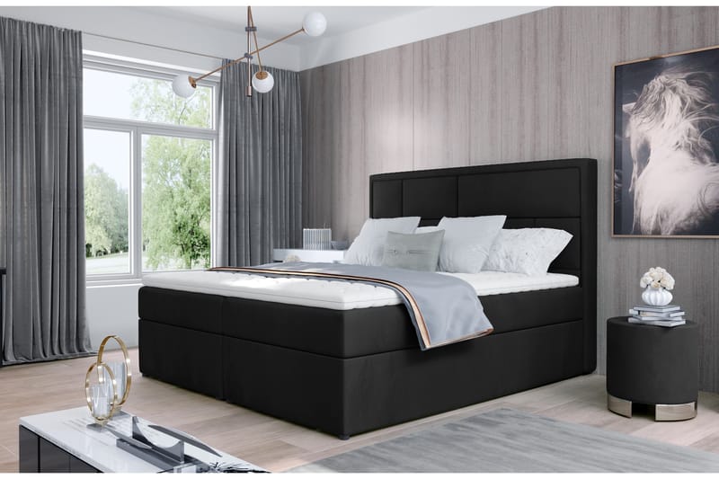 Emeron Sengepakke 140x200 cm - Svart - Møbler - Senger - Komplett sengepakke