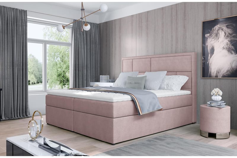 Emeron Sengepakke 180x200 cm - Lyserosa - Møbler - Senger - Komplett sengepakke