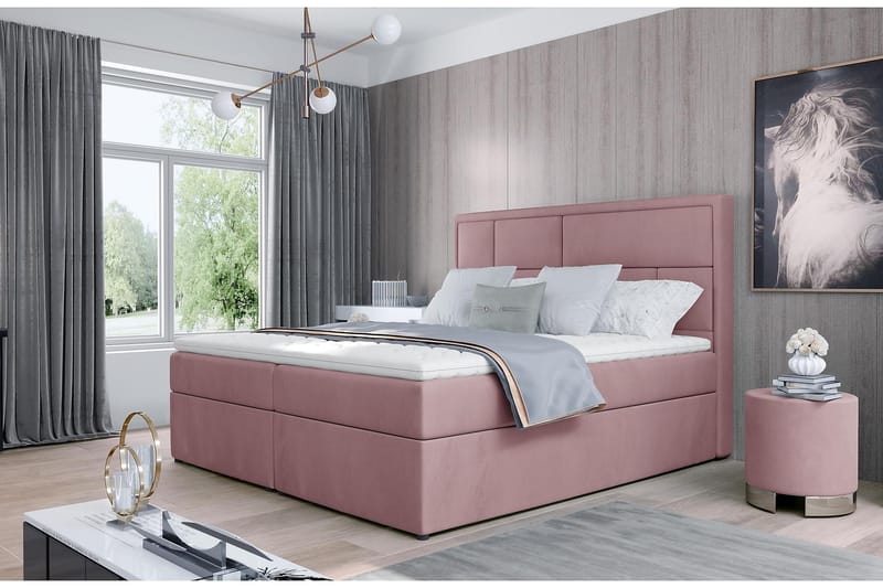 Emeron Sengepakke 180x200 cm - Lyserosa - Møbler - Senger - Komplett sengepakke