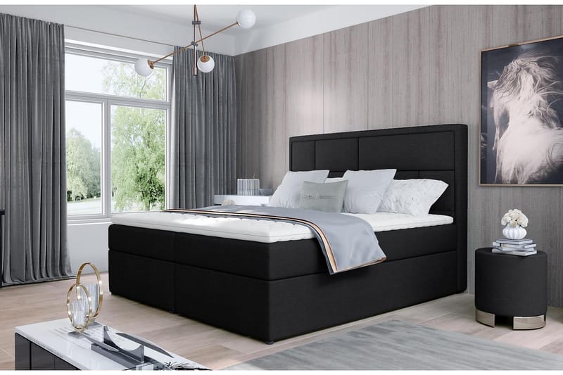Emeron Sengepakke 180x200 cm - Svart - Møbler - Senger - Komplett sengepakke