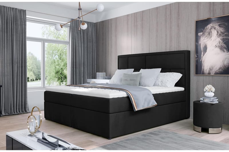 Emeron Sengepakke 180x200 cm - Svart - Møbler - Senger - Komplett sengepakke