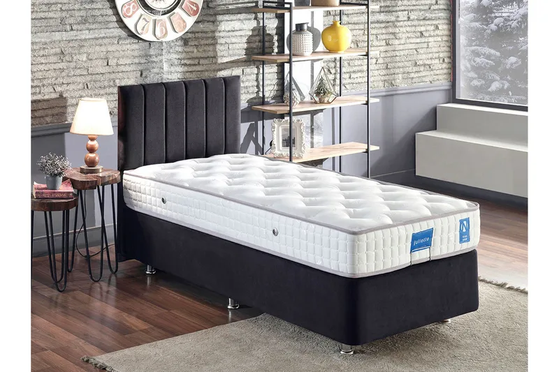 Endulanie Sengeramme med Sengegavl Singel 120x200 cm, Svart