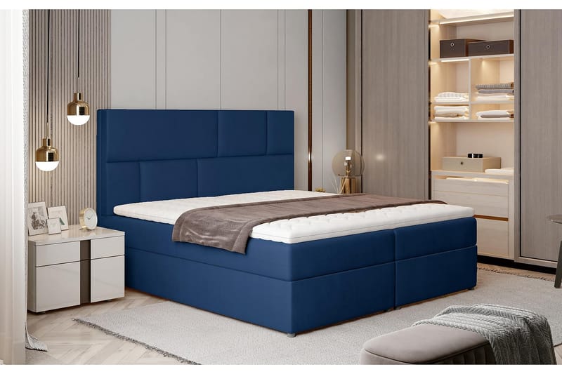 Forenca Sengepakke 160x200 cm - Blå - Komplett sengepakke