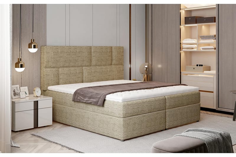 Forenca Sengepakke 180x200 cm - Beige - Møbler - Senger - Komplett sengepakke