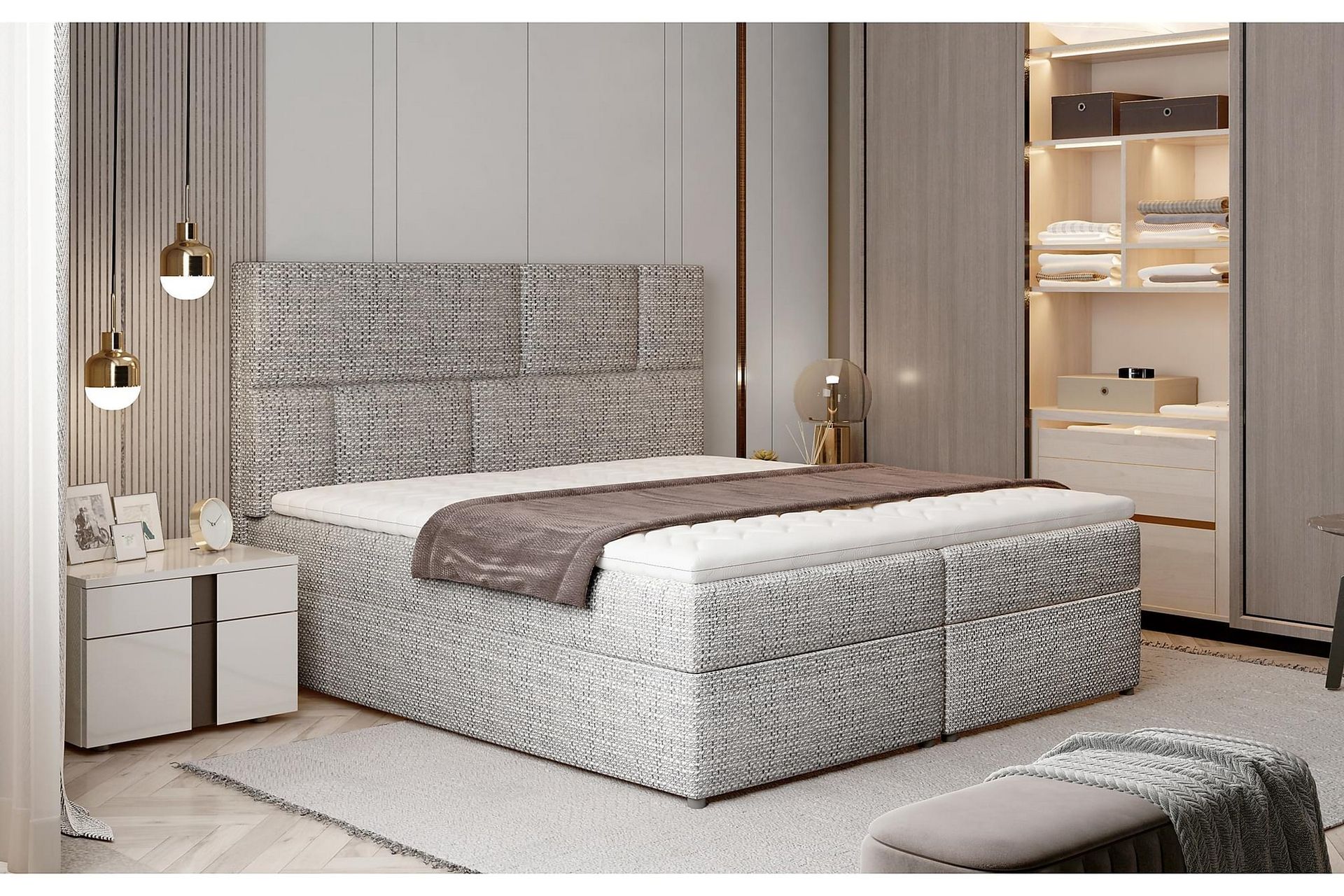 Forenca Sengepakke 180x200 cm - Grå - Møbler - Senger - Komplett sengepakke
