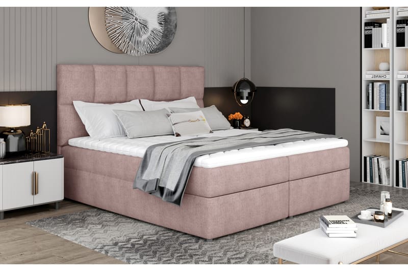 Glossa Sengepakke 140x200 cm - Lyserosa - Møbler - Senger - Komplett sengepakke