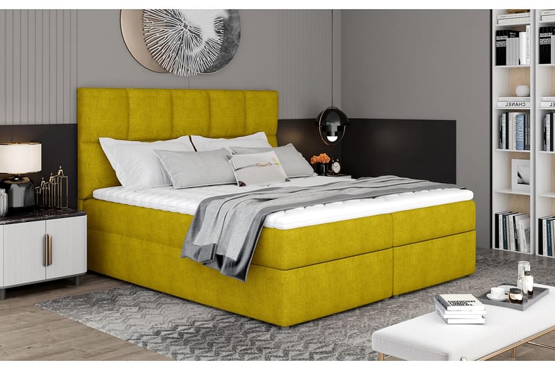 Glossa Sengepakke 160x200 cm - Gul - Møbler - Senger - Komplett sengepakke