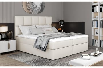 Glossa Sengepakke 160x200 cm - Lær/Beige - Møbler - Senger - Komplett sengepakke