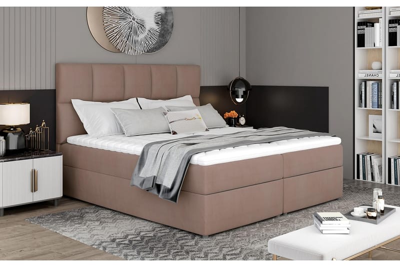 Glossa Sengepakke 180x200 cm - Lysebrun - Møbler - Senger - Komplett sengepakke