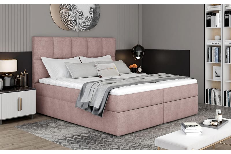 Glossa Sengepakke 180x200 cm - Lyserosa - Møbler - Senger - Komplett sengepakke