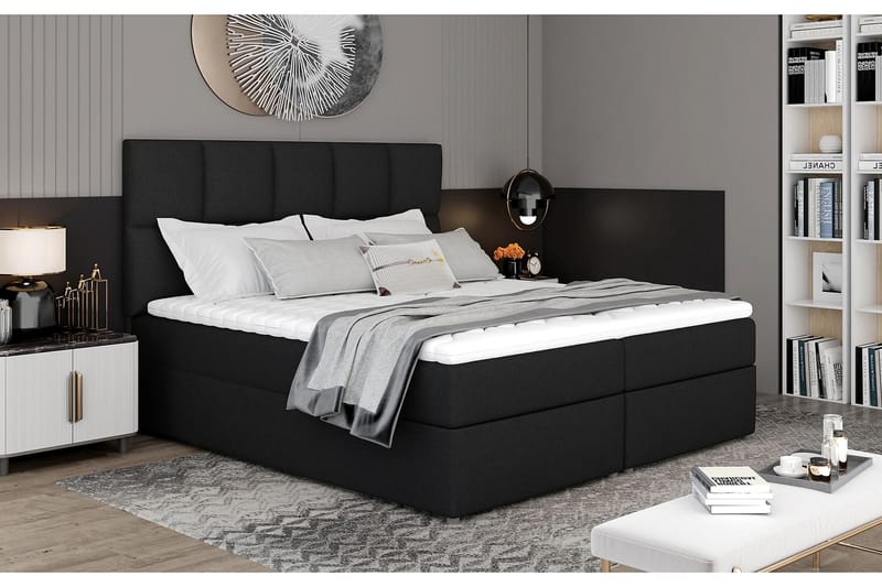 Glossa Sengepakke 180x200 cm - Svart - Møbler - Senger - Komplett sengepakke