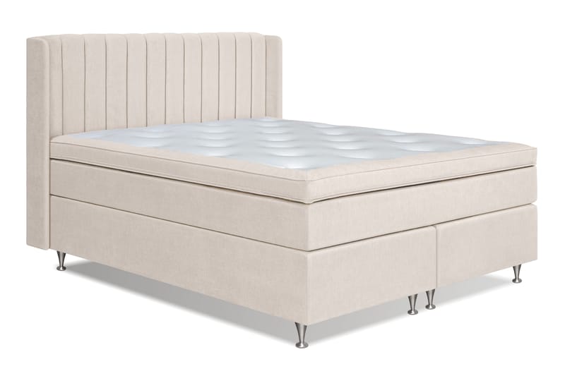 Joluma Kontinentalseng 180x200 Medium - Lysbeige - Komplett sengepakke - Seng med oppbevaring