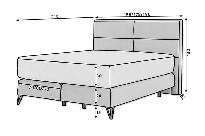 Kasyap Sengepakke Rammeseng 140x200 cm - Beige - Komplett sengepakke - Rammeseng