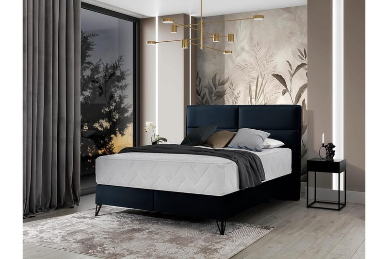 Kasyap Sengepakke Rammeseng 140x200 cm - Mørkeblå - Møbler - Senger - Komplett sengepakke