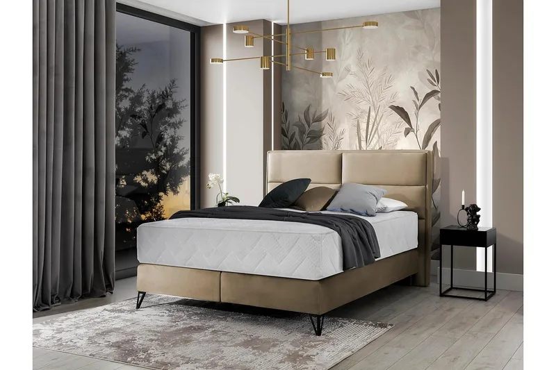 Kasyap Sengepakke Rammeseng 160x200 cm - Beige - Møbler - Senger - Komplett sengepakke