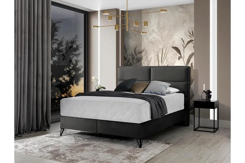 Kasyap Sengepakke Rammeseng 160x200 cm - Grå - Møbler - Senger - Komplett sengepakke