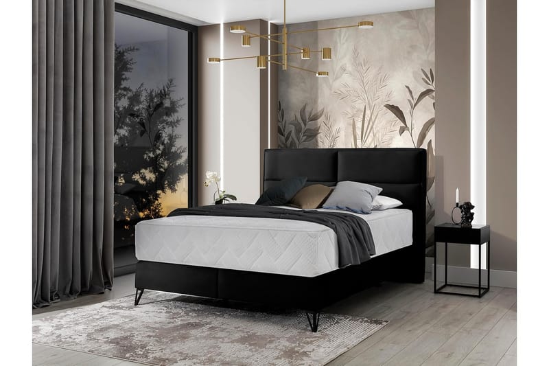 Kasyap Sengepakke Rammeseng 160x200 cm - Svart - Møbler - Senger - Komplett sengepakke