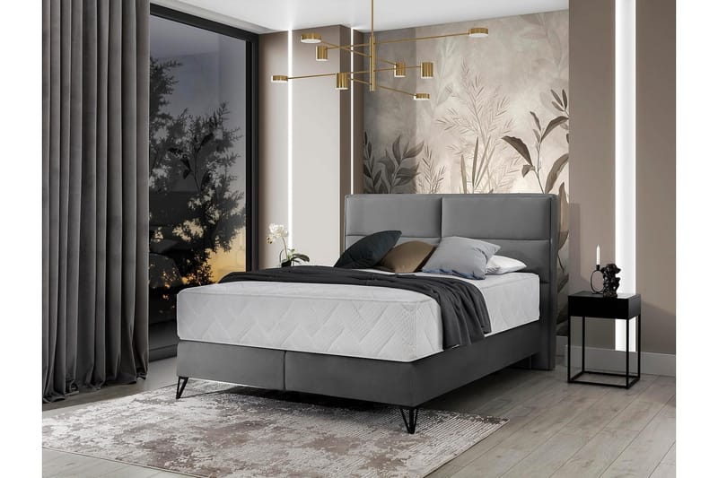 Kasyap Sengepakke Rammeseng 180x200 cm - Grå - Møbler - Senger - Komplett sengepakke