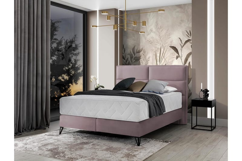 Kasyap Sengepakke Rammeseng 180x200 cm - Lyserosa - Møbler - Senger - Komplett sengepakke