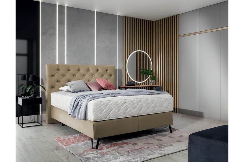 Katsumi Sengepakke Rammeseng 160x200 cm - Beige - Møbler - Senger - Komplett sengepakke