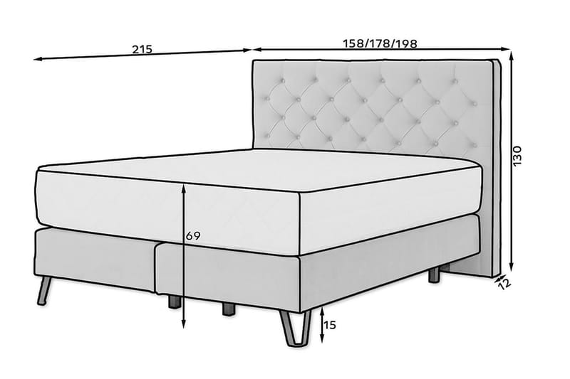 Katsumi Sengepakke Rammeseng 160x200 cm - Beige - Møbler - Senger - Komplett sengepakke