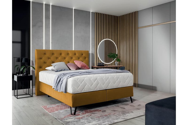 Katsumi Sengepakke Rammeseng 160x200 cm - Orange - Møbler - Senger - Komplett sengepakke