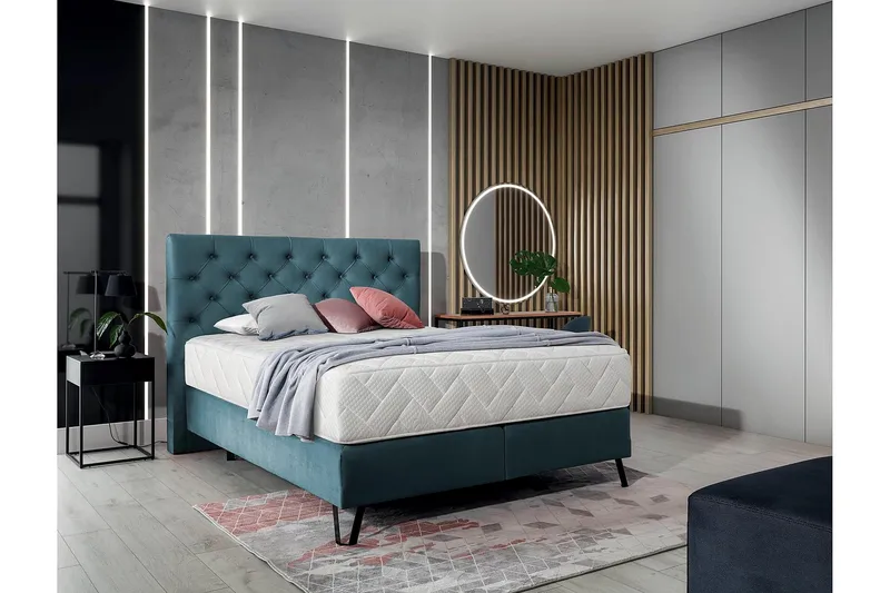 Katsumi Sengepakke Rammeseng 180x200 cm - Blå - Møbler - Senger - Komplett sengepakke