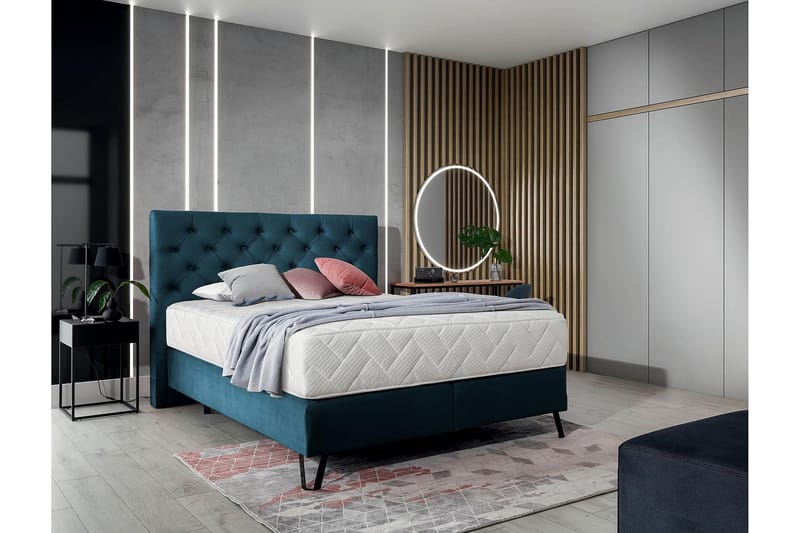 Katsumi Sengepakke Rammeseng 180x200 cm - Blå - Møbler - Senger - Komplett sengepakke