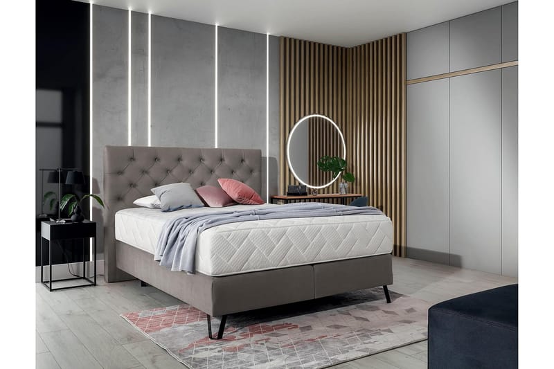 Katsumi Sengepakke Rammeseng 180x200 cm - Grå - Møbler - Senger - Komplett sengepakke