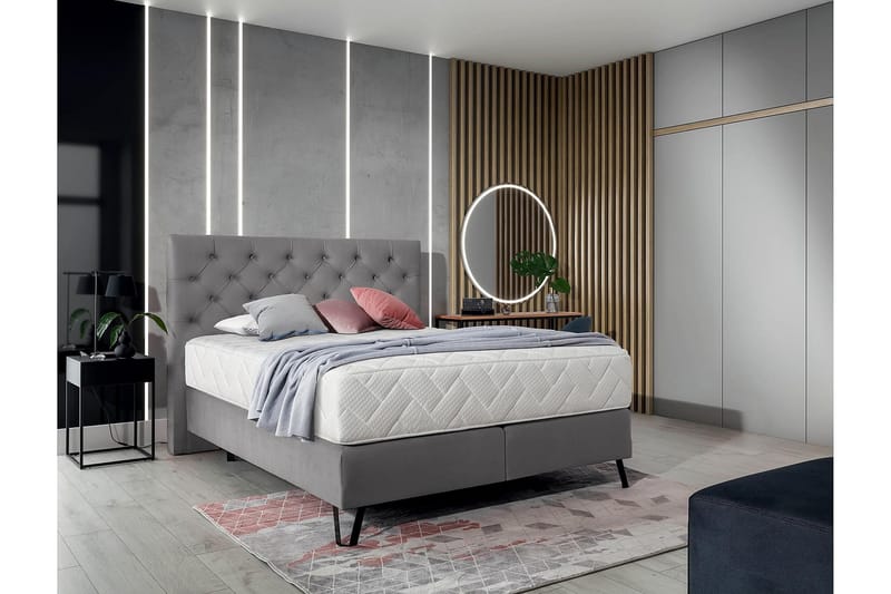 Katsumi Sengepakke Rammeseng 180x200 cm - Grå - Møbler - Senger - Komplett sengepakke