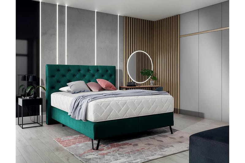 Katsumi Sengepakke Rammeseng 180x200 cm - Mørkegrønn - Møbler - Senger - Komplett sengepakke