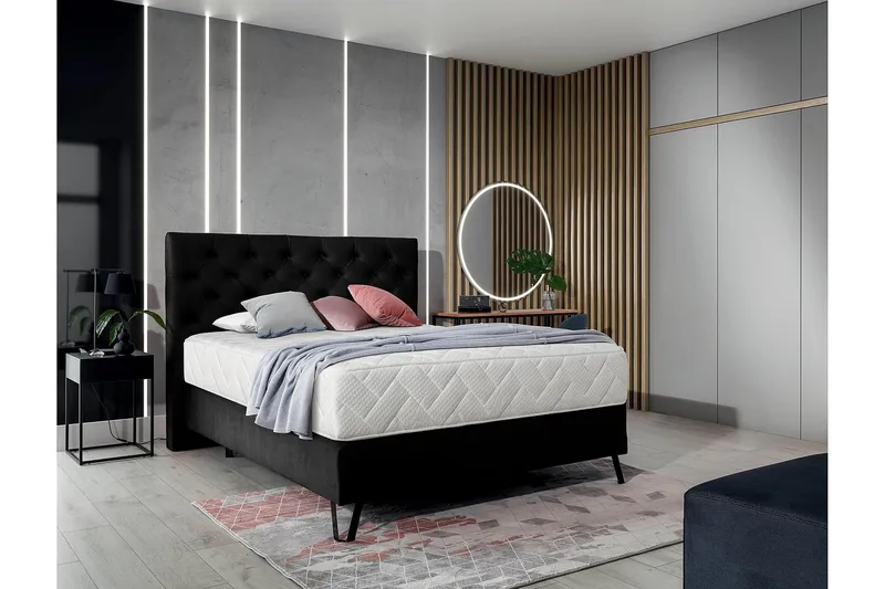 Katsumi Sengepakke Rammeseng 180x200 cm - Svart - Møbler - Senger - Komplett sengepakke