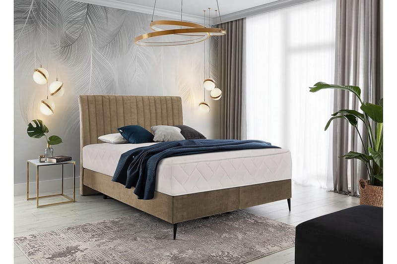 Katsuo Sengepakke Rammeseng 140x200 cm - Beige - Møbler - Senger - Komplett sengepakke