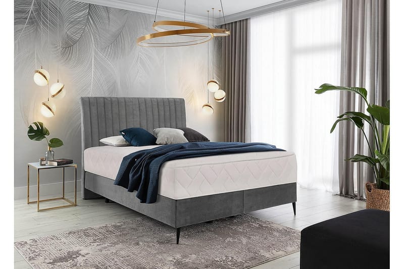 Katsuo Sengepakke Rammeseng 140x200 cm - Grå - Møbler - Senger - Komplett sengepakke