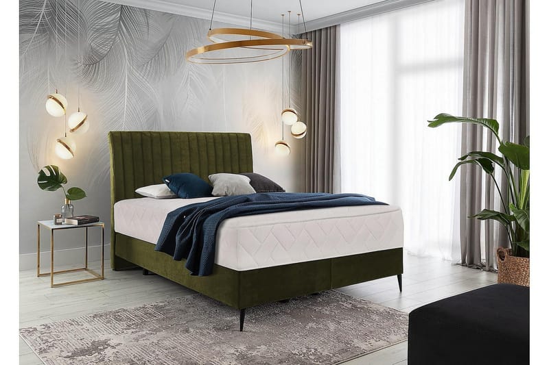 Katsuo Sengepakke Rammeseng 140x200 cm - Mørkegrønn - Møbler - Senger - Komplett sengepakke