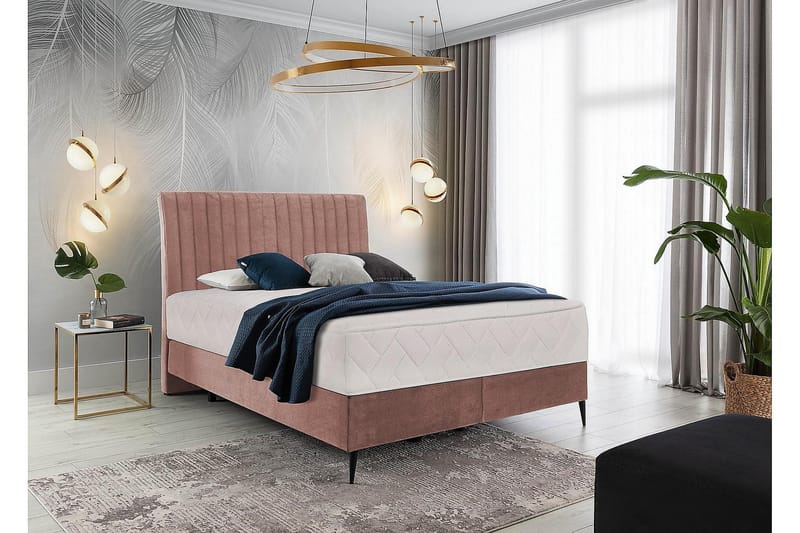 Katsuo Sengepakke Rammeseng 140x200 cm - Rosa - Komplett sengepakke - Rammeseng