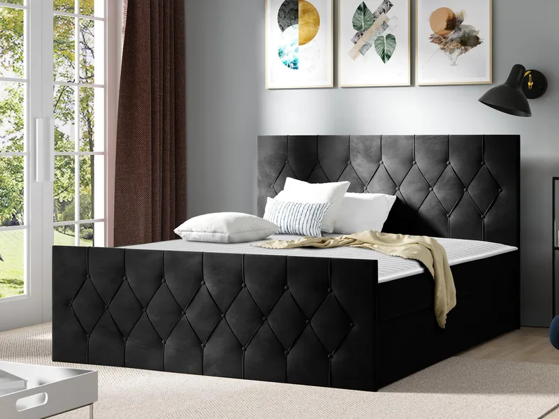Kontinentalseng 127x216 cm - Svart - Møbler - Senger - Komplett sengepakke