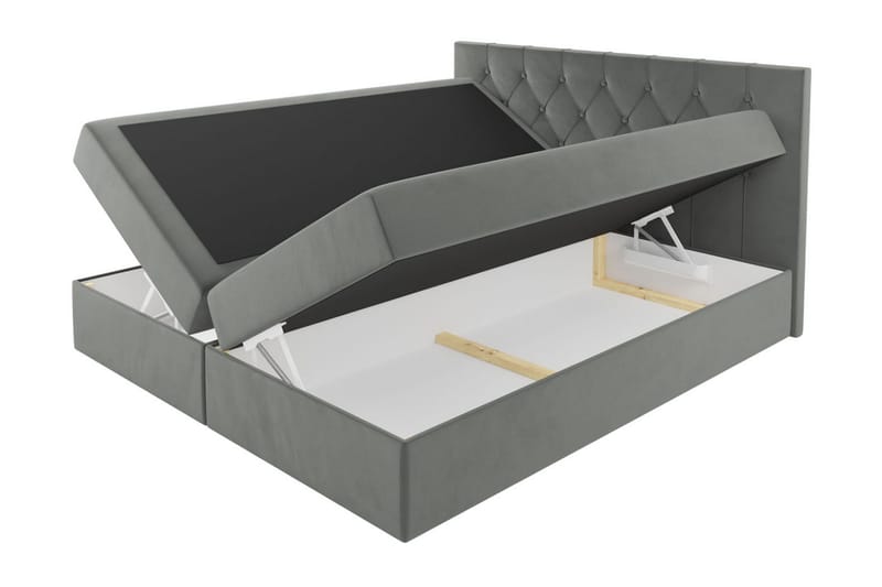 Kontinentalseng 144x208 cm - Grønn - Komplett sengepakke - Seng med oppbevaring