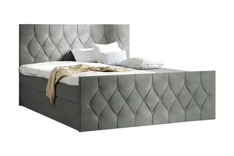 Kontinentalseng 147x216 cm - Grå - Møbler - Senger - Komplett sengepakke