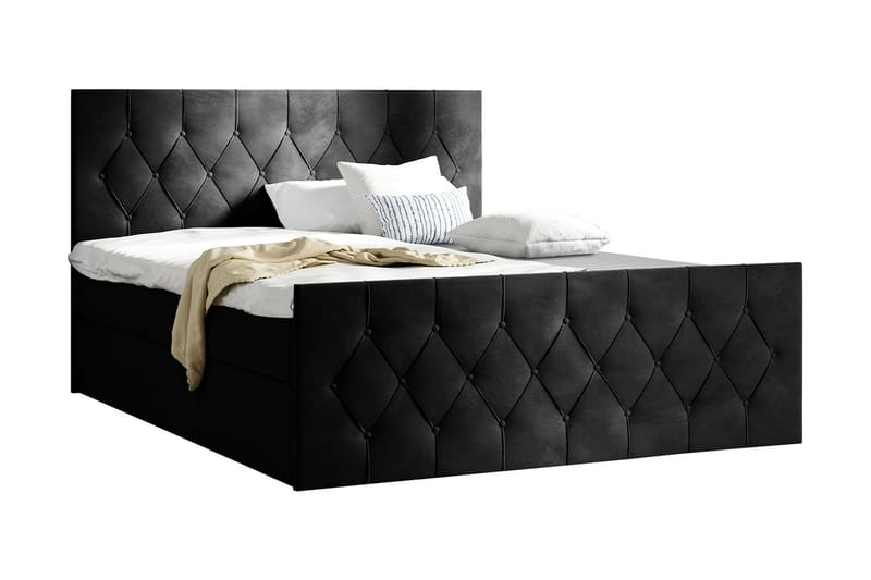 Kontinentalseng 147x216 cm - Svart - Møbler - Senger - Komplett sengepakke