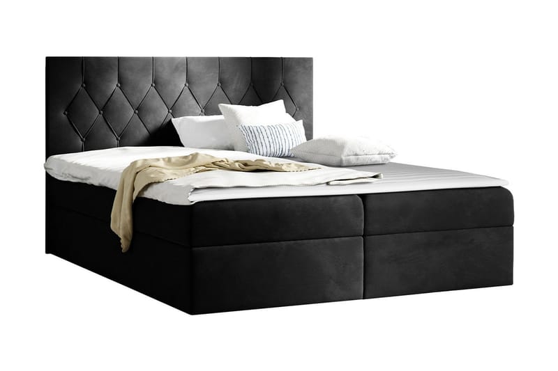 Kontinentalseng 164x208 cm - Svart - Møbler - Senger - Komplett sengepakke
