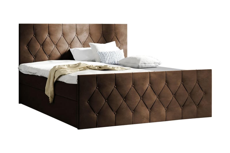 Kontinentalseng 187x216 cm - Brun - Møbler - Senger - Komplett sengepakke