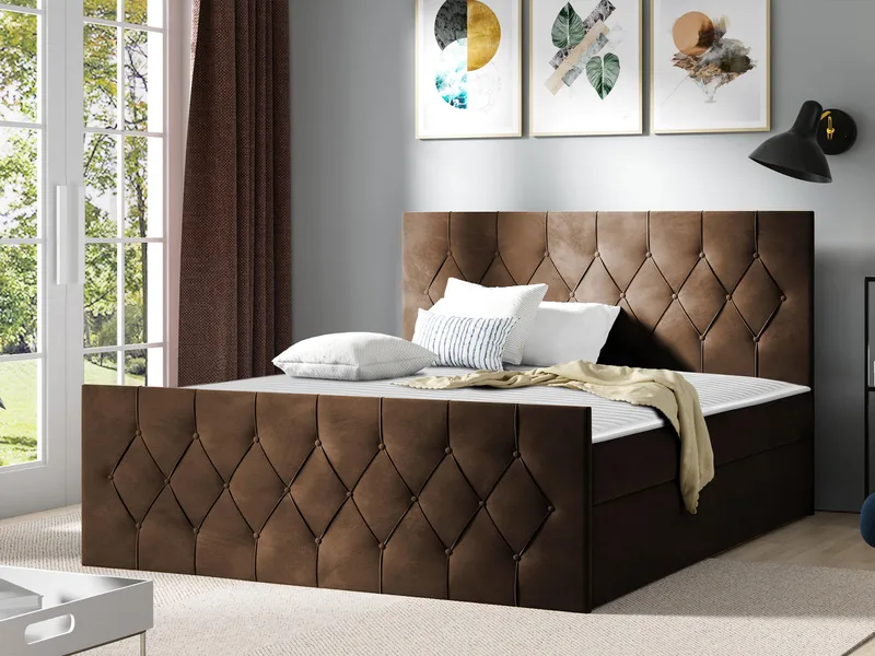 Kontinentalseng 187x216 cm - Brun - Møbler - Senger - Komplett sengepakke