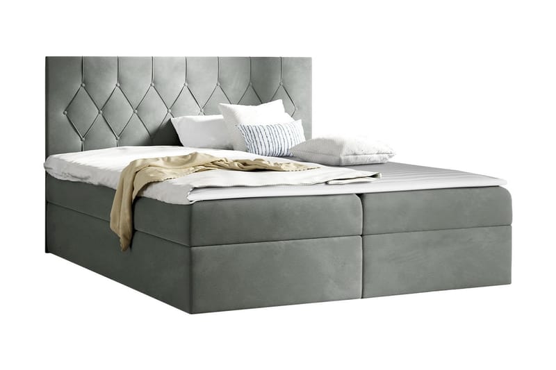 Kontinentalseng 204x208 cm - Grå - Møbler - Senger - Komplett sengepakke
