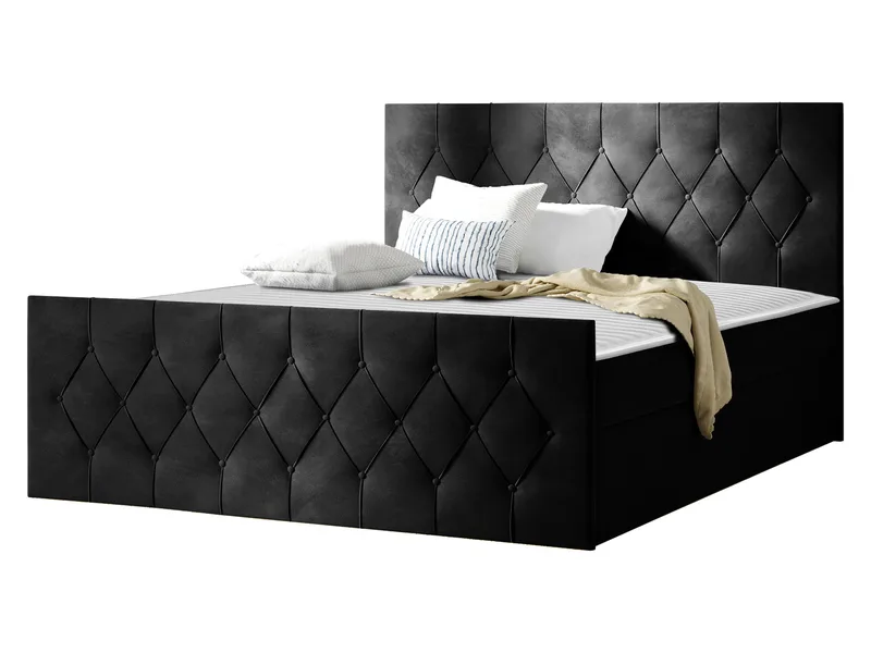 Kontinentalseng 207x216 cm, Svart