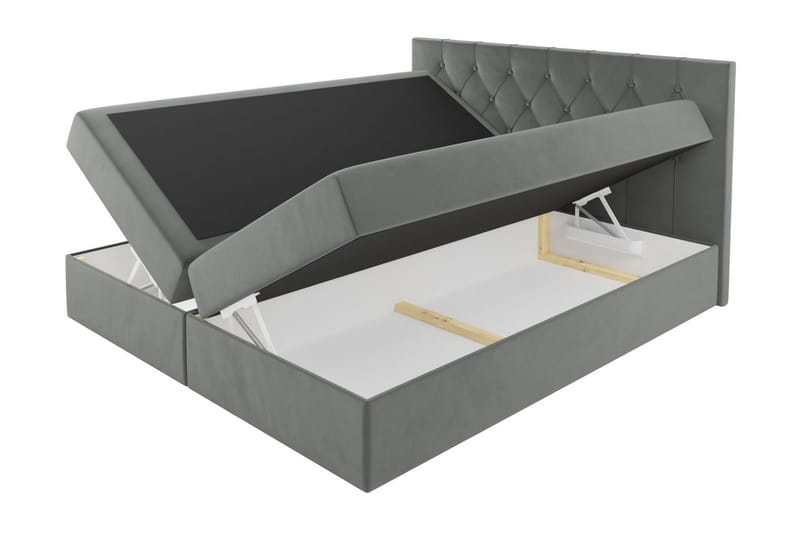 Kontinentalseng med Oppbevaring 124x208 cm - Grønn - Møbler - Senger - Komplett sengepakke